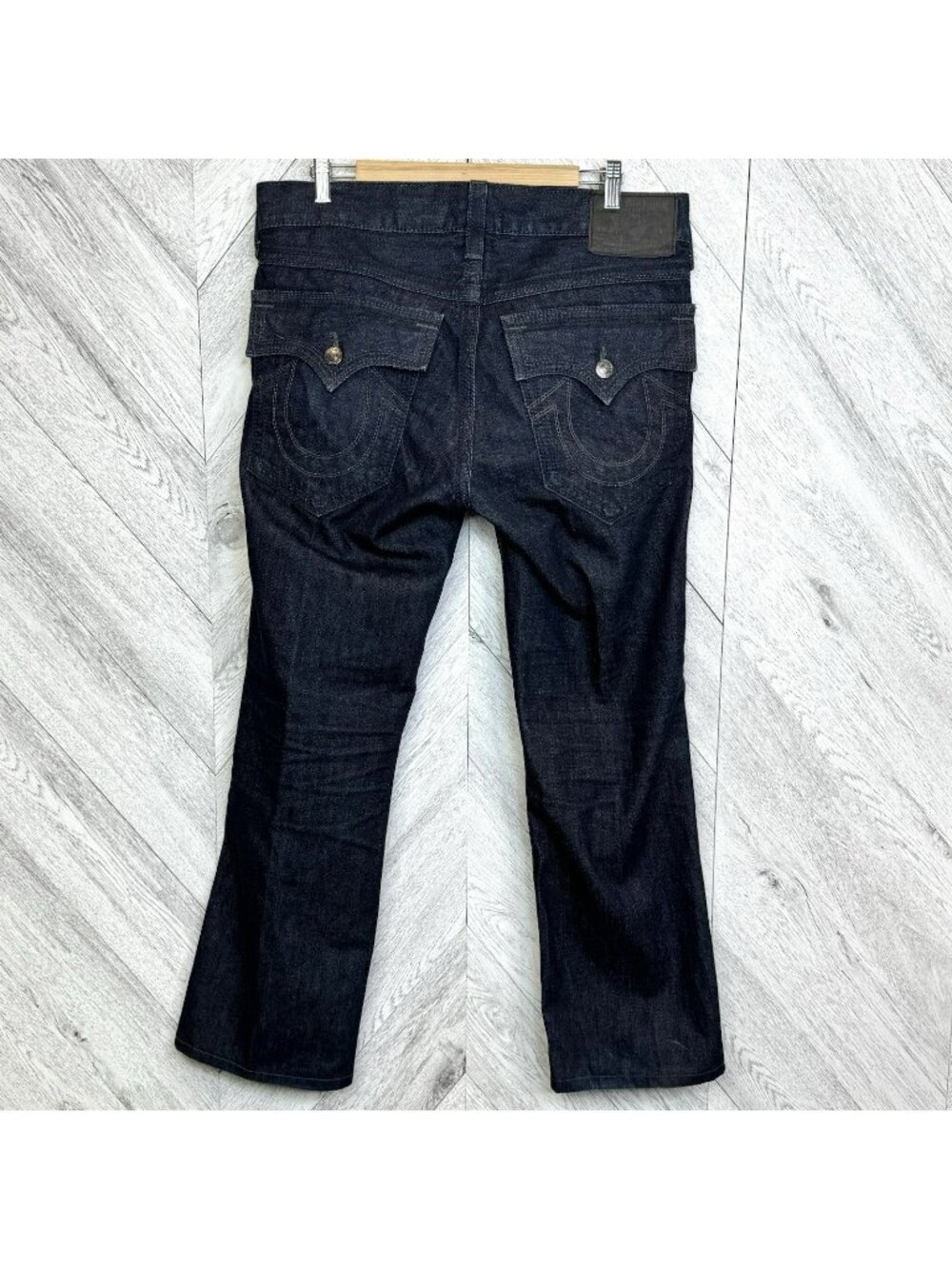 True Religion Ricky Big QT Jeans Mens 34x30 Relaxed Straight Flap Pockets USA